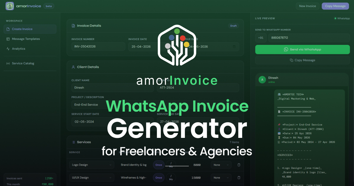 amorInvoice — WhatsApp Invoice Generator